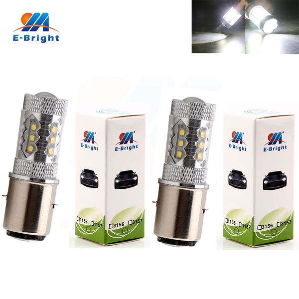 

2pcs/lot universal 80w ba20d led motorcycle headlight 3535 chip 9v~28v 1920lm white 8000k fog lamp electric car driving light