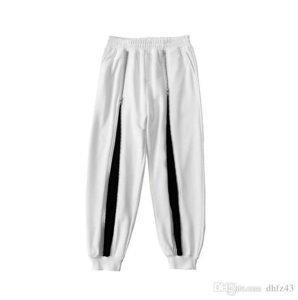 

весна contrast женщин цвета jogger sweatpants упругие высокой талией шаровары повседневный hip hop брюки уличная, Black;white