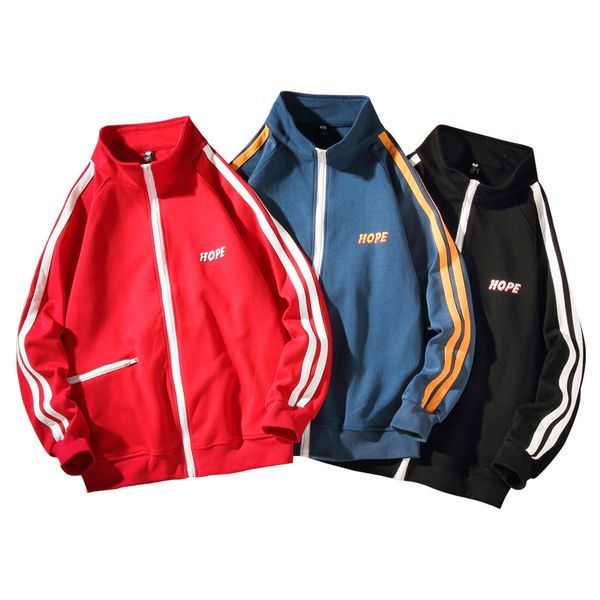 

spring korean version of the trend of casual shirt new ins class service sweater harbor wind baseball uniform sports jacket for men, Black