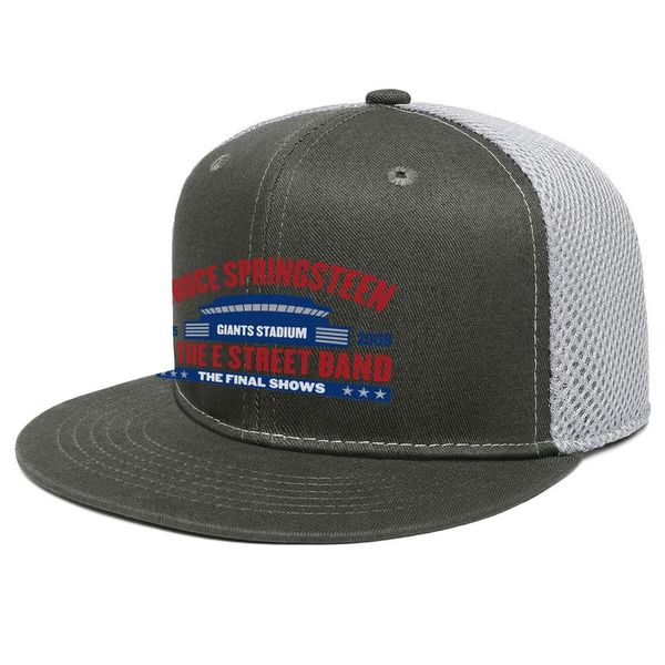 

bruce springsteen the street band flat brim trucker cap plain vintage baseball hats glory days wrecking ball only boss bruce on, Blue;gray