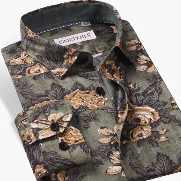 

american style 100% cotton printed fashion business casual shirts long sleeve floral popular brand men shirts, White;black