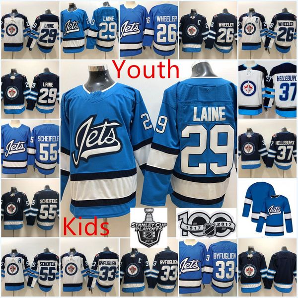 

Youth Winnipeg Jets Blake Wheeler Jersey Kid 55 Mark Scheifele 33 Dustin Byfuglien 29 Patrik Laine 37 Connor Hellebuyck Winnipeg Jets Jersey