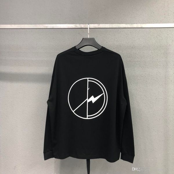 

long sleeve t shirt men women oversized summer black in stock, White;black