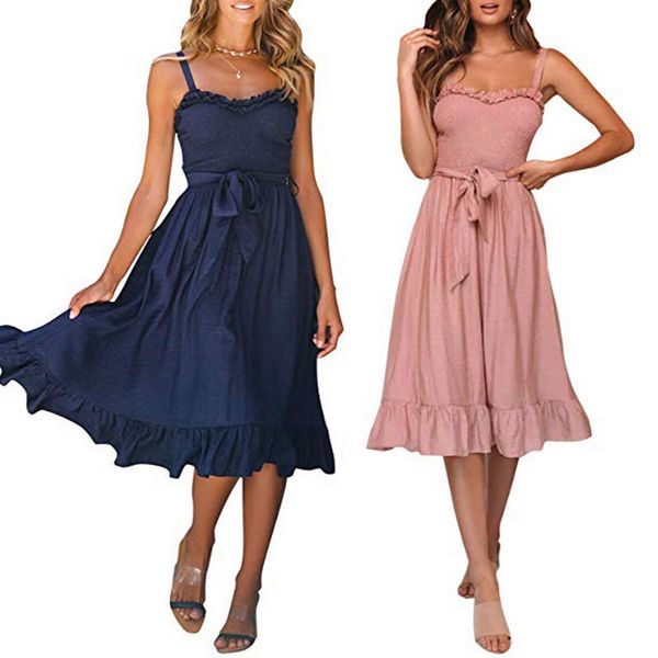 

summer dress women soild bow tie off shoulder sleeveless lady sling bodycon ruffle dress for female vestidos robe femme 41, Black;gray