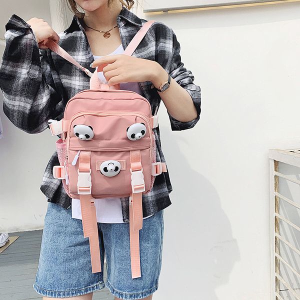 

fashion school backpack women 2020 college girls cute cartoon small yellow shoulder bags students two-piece schoolbag backpacks