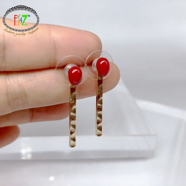 

f. j4z горячие прекрасные серьги для женщин мода офис леди милые спички серьги стержня девушки анти-аллергия уха аксессуары челнок, Golden;silver