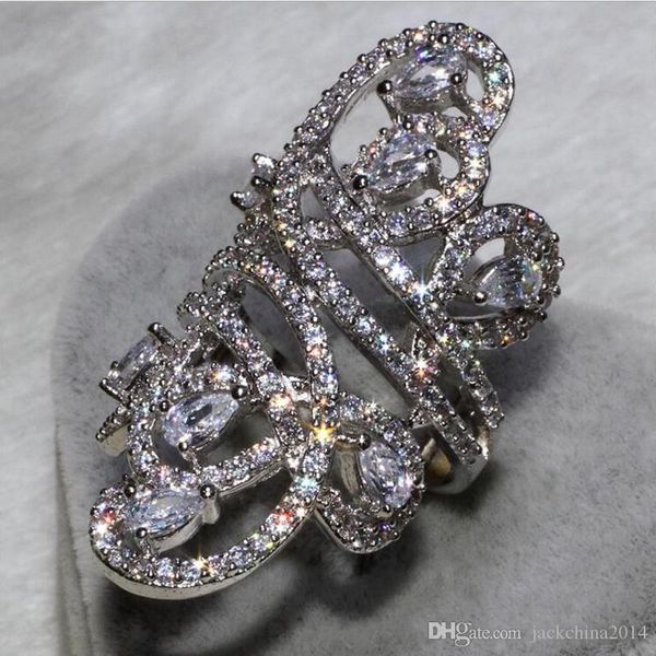 

виктория вика luxury широких ювелирные изделия стерлингового серебро 925 белый топаз имитация алмазной бриллиантовый cz цветок свадьба женщи, Slivery;golden