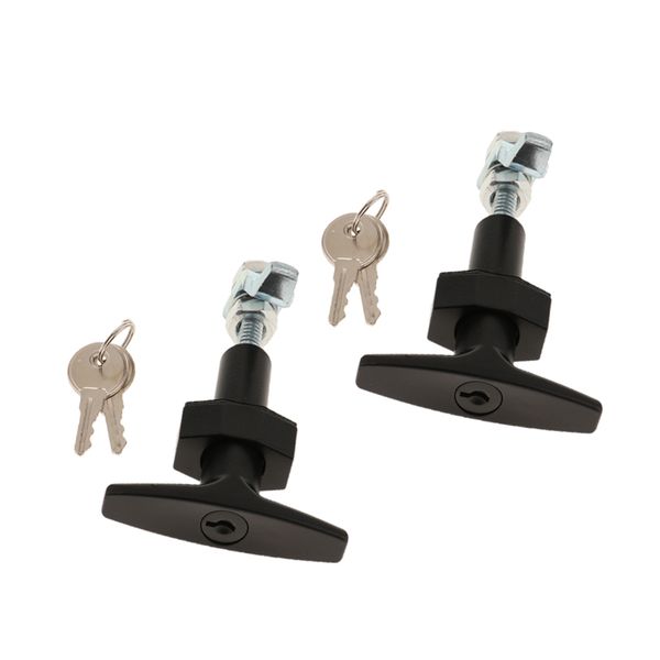 

2set black safe garage door t handle lock w 2 keys for toolbox cabinet truck