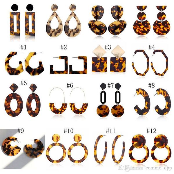 

новый леопардовый акриловые мотаться уксусная кислота лист геометрический круг квадрат длинные серьги падения для ювелирных изделий женщины, Silver