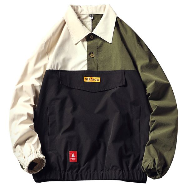 

2019 autumn winter new mens pullover jackets and coats fashion causal hip hop japanese streetwear male bomber outdoor jacket 5xl, Black;brown