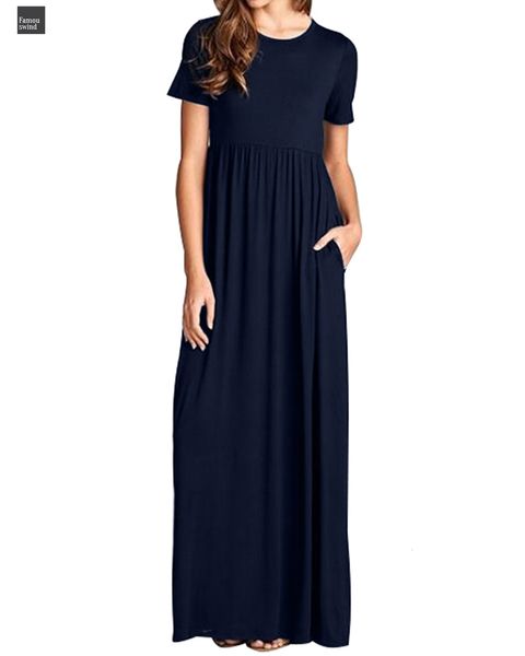 

лето женщины сплошной платье повседневный сыпучие 2019 solid o шеи плюс размер с коротким рукавом высокой талией платье партии дизайнер одеж, Black;gray