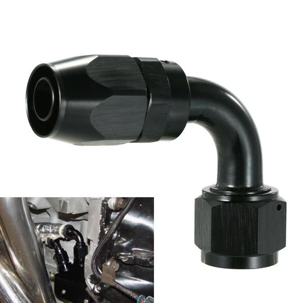 

an10 oil fuel swivel hose anoized aluminum straight elbow 90 degree hose end oil fuel reusable fitting black