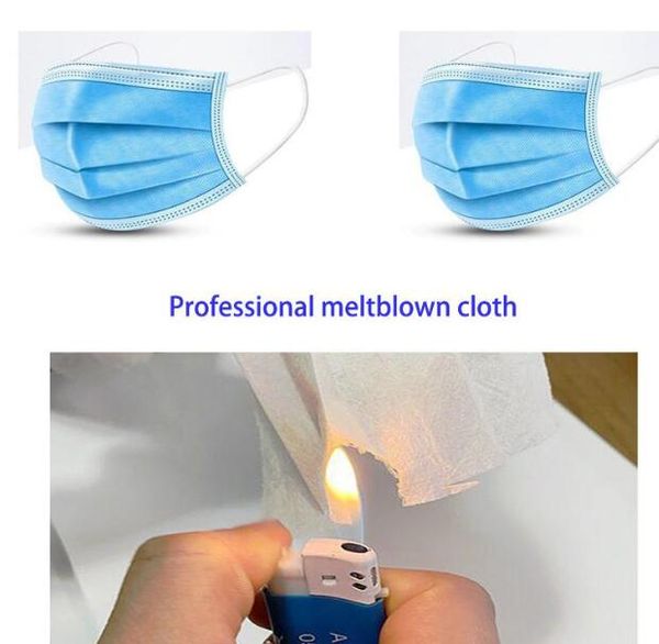 

face mask wholesale ; in stock non-woven fabric blue disposable dustproof multilayer breathable haze mask men women maskmasche