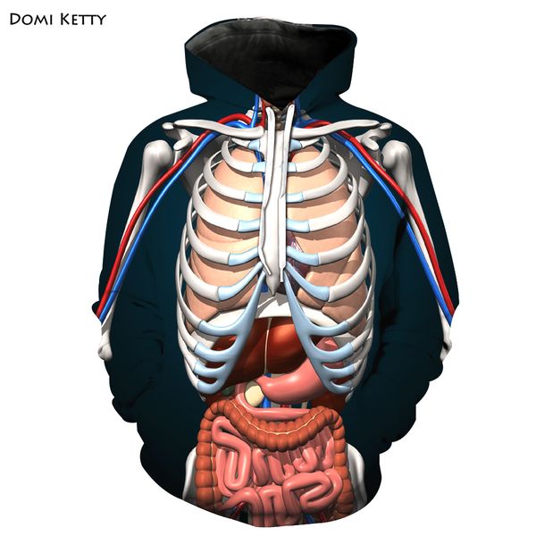 

domi ketty boys girls hoodies print body structure funny children long sleeve sweatshirts kid baby casual outerwear clothes, Black