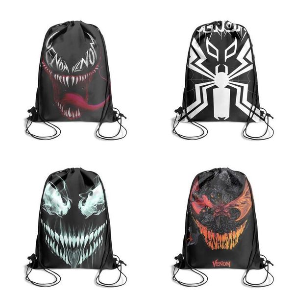 

venom логотип белый паук webfashion мешок ремень рюкзака, дизайн сумасшедший ограниченным тиражом прочный и удобный струнный пакет, подходящ