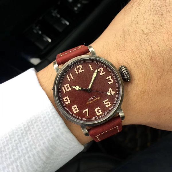 

Fa hion flight men 039 watch miyota 8215 automatic mechanical apphire wi hell watch belt pin buckle 41 5mm luminou fa hion brand