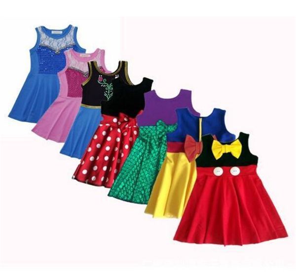 

girls clothing princess dress kids clothes birthday dresses mermaid costume dress princess party cosplay summer dress dhl fj309, Red;yellow