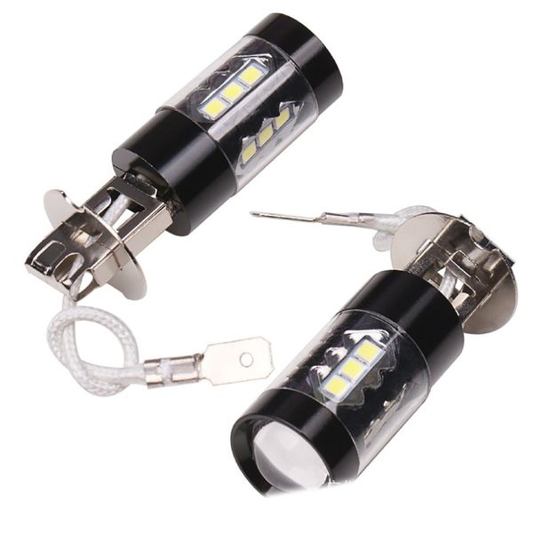 

1 pcs black shell h3 80w 16smd decoding fog lights running lights front fog led replacement bulb
