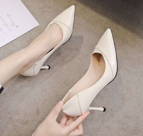 

2020 new women pumps high thin heels pointed toe solid shallow ladies women shoes black female high heels pumps