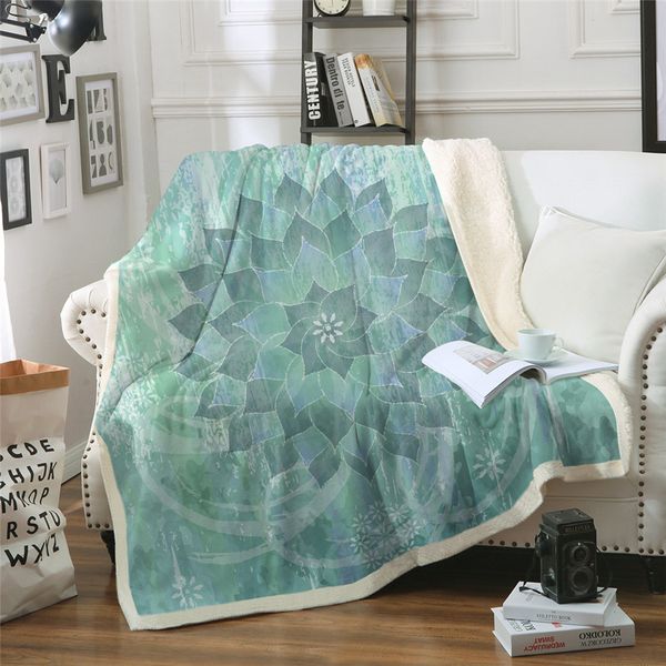 

floral lotus sherpa blanket for beds velvet plush boho throw blanket flowers bedspread sofa cover 1pc