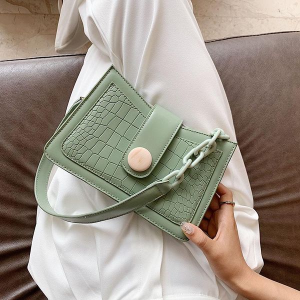 

laimall crocodile tote bag small pu leather shoulder handbag armpit bag for women 2020 elegant chain summer travel designer baguette