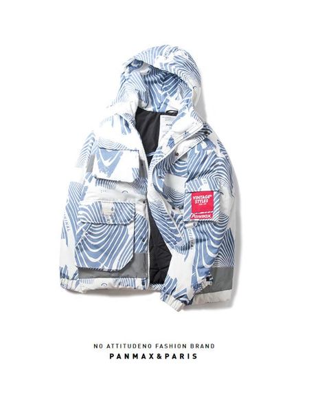 

2020 плюс большого размера мульти-карман инструментов печать с капюшоном хлопка одежды oversize бренд мужской одежды одежда из хлопка, Black