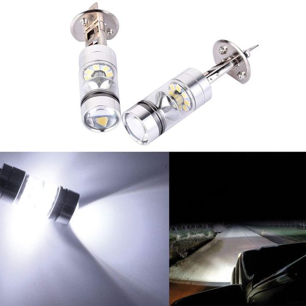 

2pcs h1 6000k super white 100w led headlight bulbs kit fog driving light