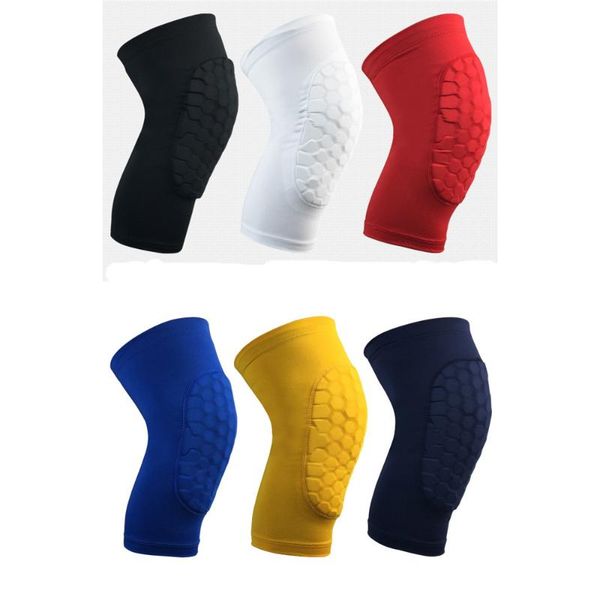 

1 piece honeycomb basketball knee pad climbing running supports men women hip hop football anti-collision pads outdoor 2020, Black;gray