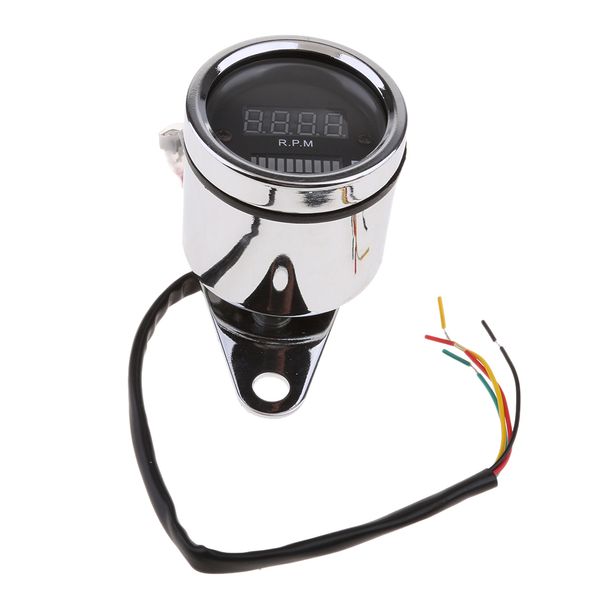 

12v led digital rpm odometer tachometer oil fuel gauge for motorcycle