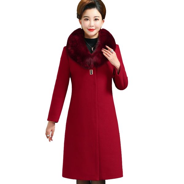 

зимняя утепленная шерстяное пальто плюс хлопка средней длины новой средней длины женщин осени плюс размер шерстяное пальто шанца женщин паль, Black