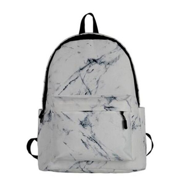 

fashion backpack lady men canvas backpack teen girl bag casual marble white