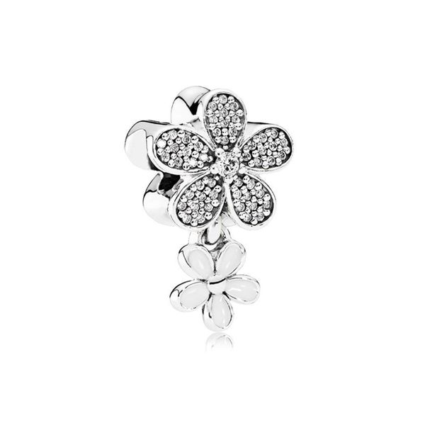 

new 100% 925 sterling silver 1:1 authentic 792098cz dazzling daisy duo pendant charm bracelet original women jewelry gift, Black
