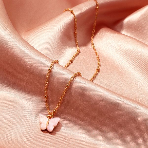

cute butterfly pendant necklace for women cocktail party statement necklace steet style korean fashion necklace jewelry gifts, Silver