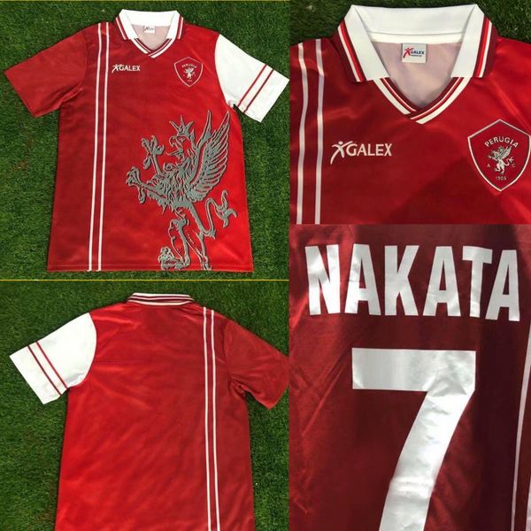 

perugia retro nakata 1998 1999 soccer jersey 98 99 associazione calcistica perugia calcio rapajc petrachi vintage classic football shirt, Black;yellow