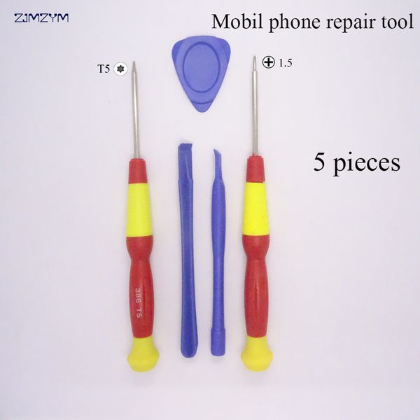

selling 5 in 1 mobile phone repairing tool kit spudger pry opening tool lcd repair tools with 1.5mm\t5 screwdrivers