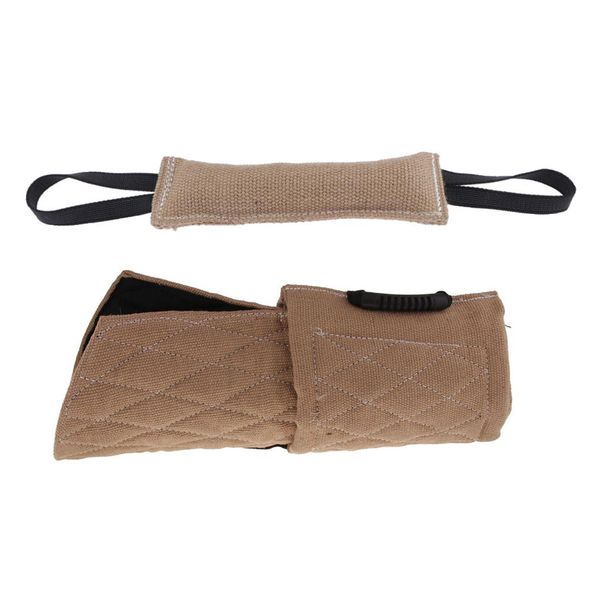 

2 pcs dog training, bite-proof sleeve, linen material bite tug training, german shepherd, dog training for young medium large dog