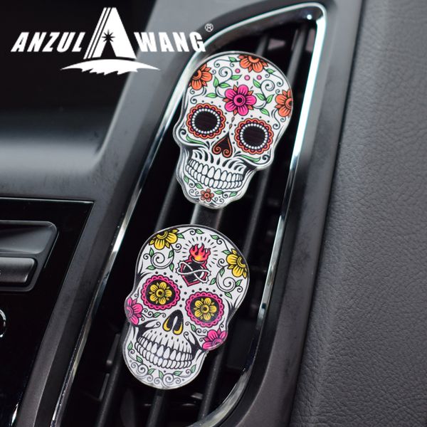 

anzulwang color skull floats style air freshener acrylic car air exports perfume interior fashion punk cars outlet perfume