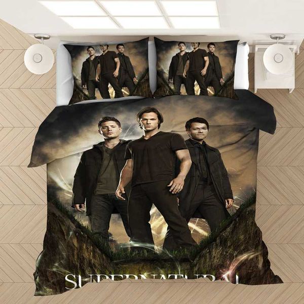 

supernatural bedding set duvet covers supernatural tv series sam dean comforter bedding sets bedclothes bed linen(no sheet