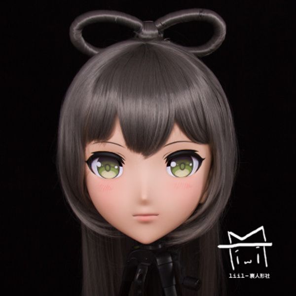 

lili mask-31) sweet girl маска для головы из смолы kigurumi косплей японская ролевая игра аниме-силиконовая маска kigurumi кроссдрессер кук, Black;red