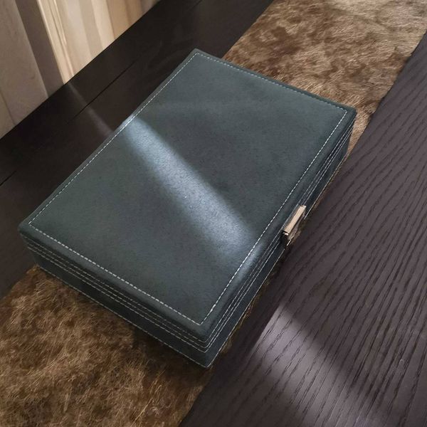 

wooden capacity large jewelry earrings storage case display box, Pink;blue