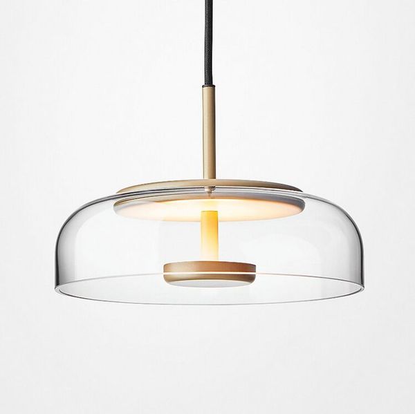 Nordic Led Pendant Lights Clear Glass Lamps Shade Crystal Pendant
