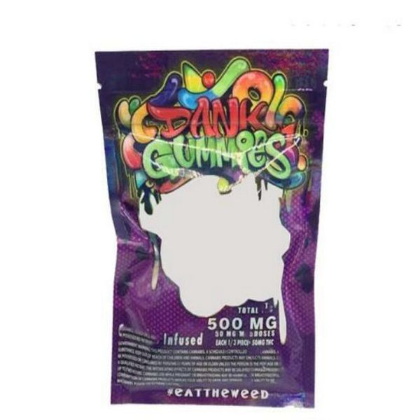 

2016 dank gummies mylar bag edibles bags packaging 500mg empty edibles bears cubes gummy bags vape gear case cigarette cases uk fvc