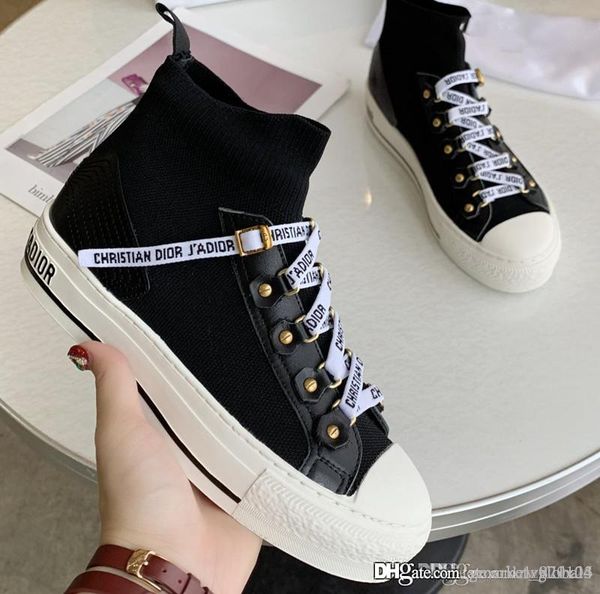 

New walk technical knit mid neaker Â women 039 neaker luxury de igner hoe fa hion kck231tlc 900 ize 35 40, Black