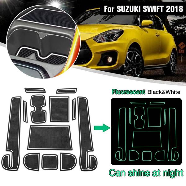 

12pcs anti-slip non-slip rubber decorative cup holder sticker gate slot pad door groove mat for swift 2018