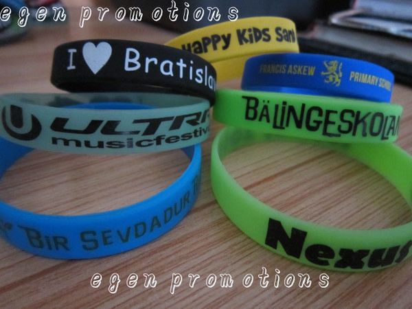 

100pcs customized rubber hand bands egen promotions custom silicone bracelets personalize writing on silicone wristbands, Golden;silver