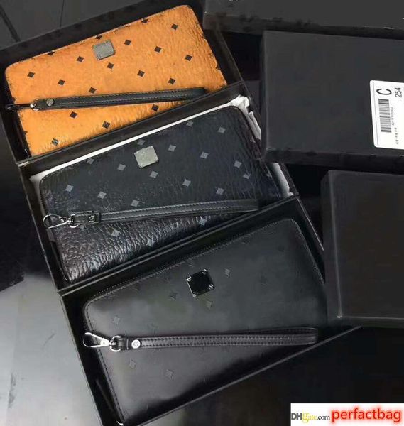 

male leather wallet south korean fashion hand zipper wallet, Red;black