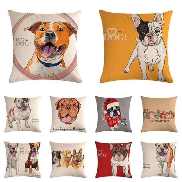 

45cmx45m животное американский бульдог новый хлопок белье бордосских подушки крышки дома диван украшения объятие наволочка zy1155
