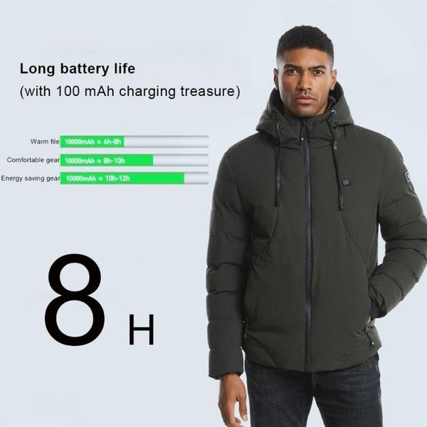 

usb charging heating cotton coat electric heating male father intelligent clothes for middle-aged elderly winter, Blue;black