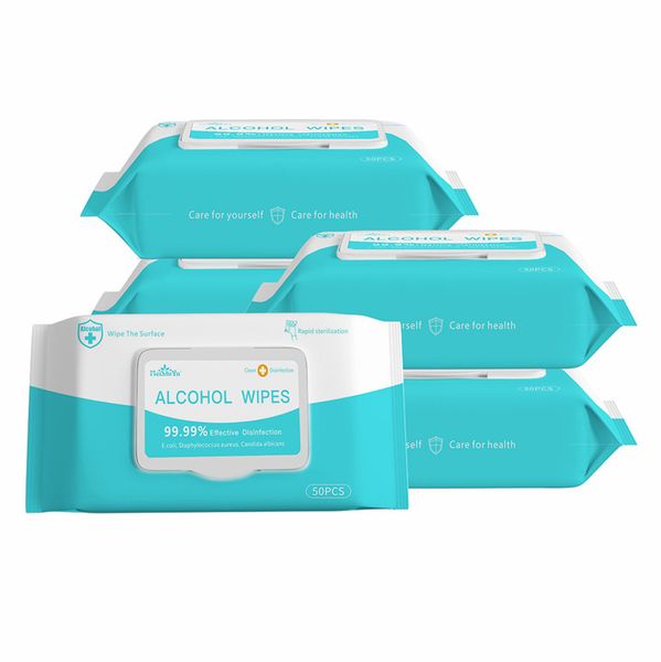 

disinfecting wipes portable 75% alcohol hand wipes (50 wipes/pack), disinfection detergent wet wipes for all purpose cleansing