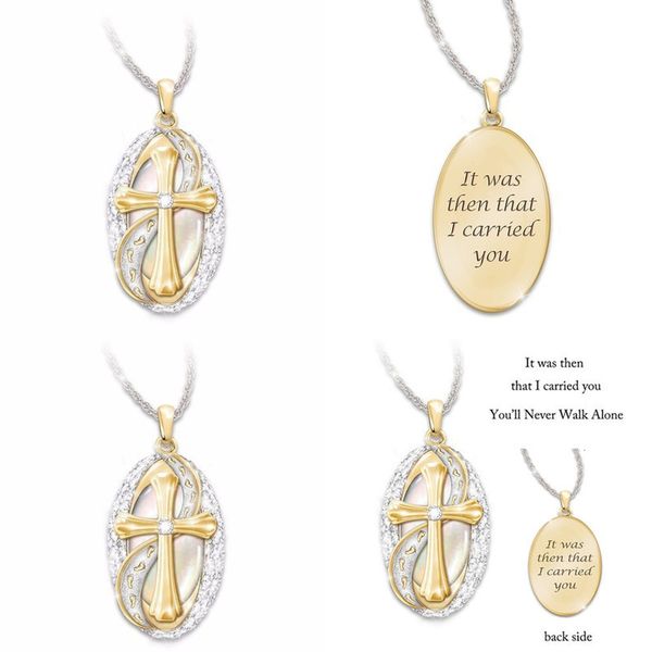 

cross diamond pendant pendant two-tone electroplate necklace necklaces chain necklace for women fine necklace gold pendant, Silver